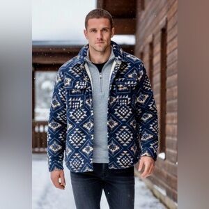 Chemise épaisse doublée polaire carreau bleue homme | Comptoirs de Magellan